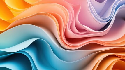Poster - Abstract background with colorful wavy shapes in vibrant hues creating a dynamic visual effect