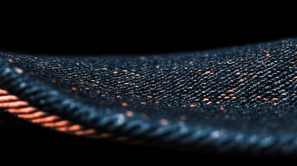 Poster - Selvedge denim texture background: closeup for fashion and design concepts