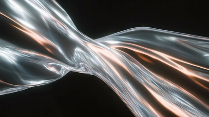 Poster - Ethereal silver smoke flowing against dark background for abstract designs