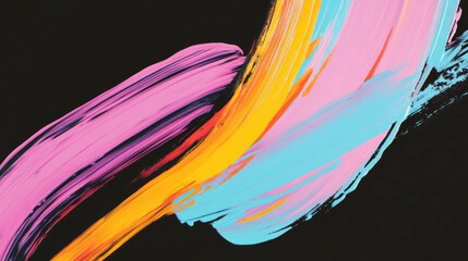 Poster - Vibrant multicolor brushstroke background for artistic design projects