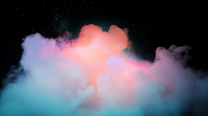 Poster - Ethereal smoke art with depth and colorful mist for creative design