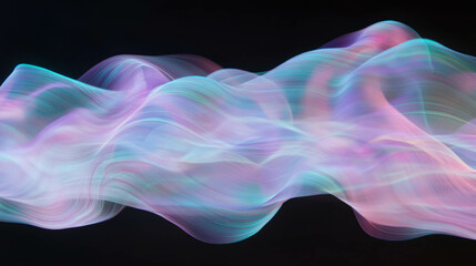 Poster - Enchanting smoke flowing lines on dark background for artistic design