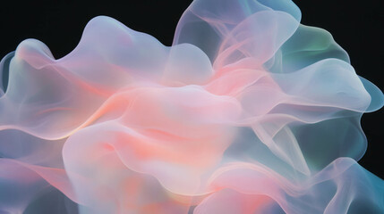 Poster - Abstract organic smoke shapes on black background for creative design