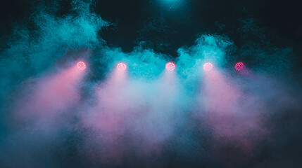 Poster - Vibrant stage lighting with colorful smoke effects for event design