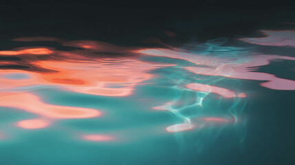 Poster - Tranquil reflections of colorful smoke on calm water surface
