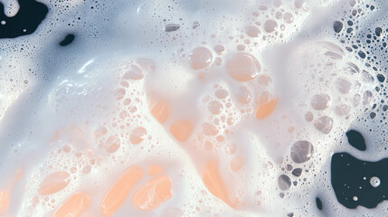 Poster - Close-up background of soap suds with bubbles creating a clean texture for hygiene concepts