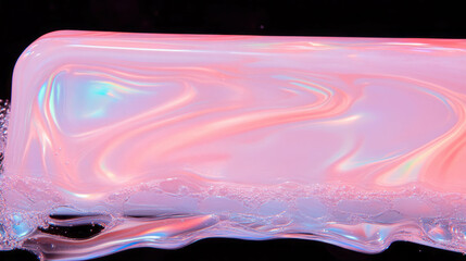 Poster - Abstract soap streaks with iridescent hues for creative design and backgrounds