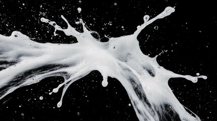 Poster - Dynamic splash of soap streaks on black background for creative design