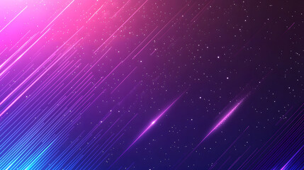 blue and purple background with a gradient, diagonal lines of light and stars