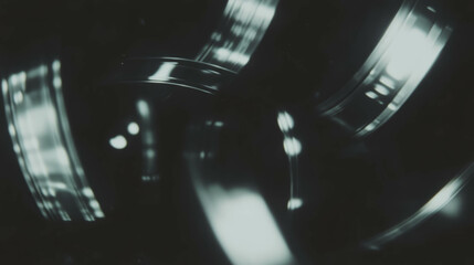 Poster - Abstract grayscale glow with subtle film elements for modern design