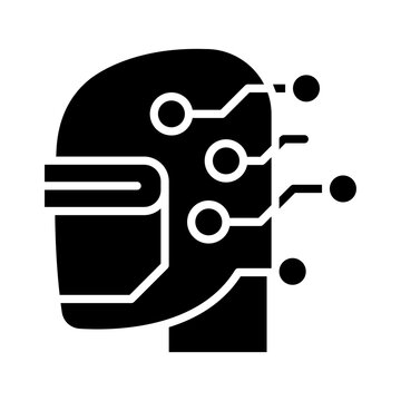 AI, artificial intelligence icon in glyph style
