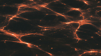 Poster - Enchanting spiderweb illuminated by firelight glow for atmospheric background design