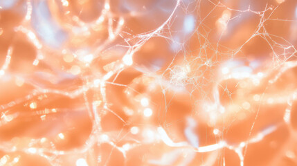 Poster - Enchanting spiderweb background illuminated by warm firelight for atmospheric design