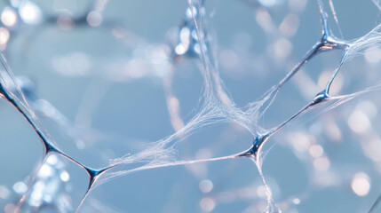 Poster - Intricate spiderweb pattern on metallic surface for background design