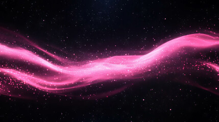 Poster - Cosmic starlight abstract with pink light trails in a dark galaxy