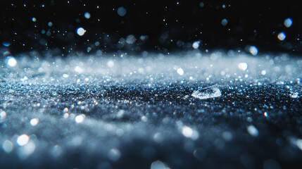 Poster - Shimmering ice crystals under starlit sky for winter design background