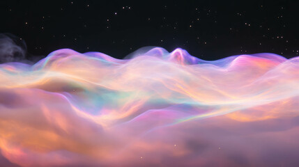 Poster - Celestial light display: ethereal starry night with colorful light refractions