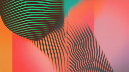 Poster - Vibrant abstract background featuring striped patterns and dynamic shapes