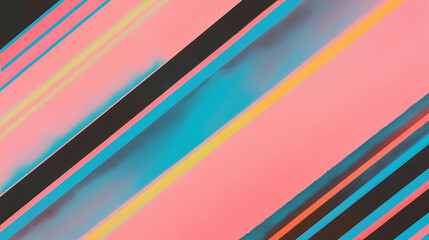 Poster - Vibrant diagonal stripes with bold colors for modern background design