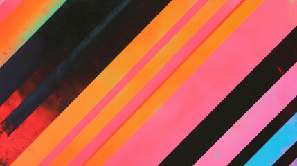 Poster - Vibrant diagonal stripes and colorful abstract pattern for modern design
