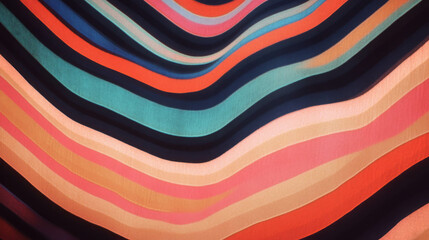 Poster - Vibrant abstract background with colorful striped patterns and zigzag lines