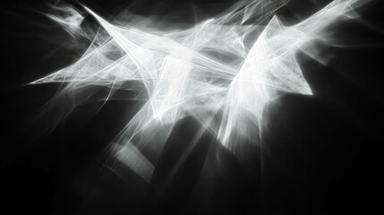 Poster - Sunlight creating abstract geometric patterns in black and white for modern design
