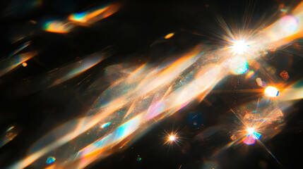 Poster - Abstract sunlight reflections on crystal facets with radiant gleam