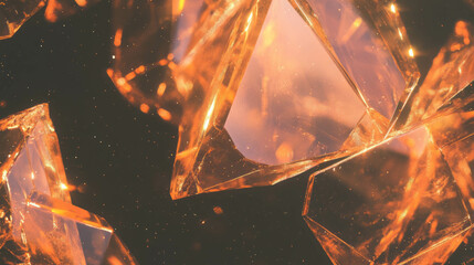 Poster - Gleaming crystal facets sparkling in sunlight reflection for design inspiration