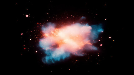 Poster - Cosmic explosion light effect with vibrant supernova background