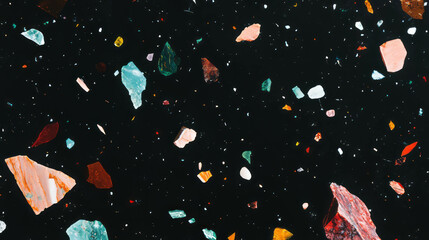Poster - Terrazzo texture background with colorful fragments for interior design and decoration