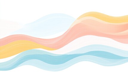Poster - Soft Pastel Abstract Waves in Light Colors for Modern Backgrounds