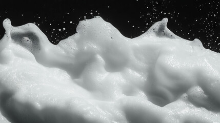 Poster - Abstract background of thick opaque foam smears on dark surface
