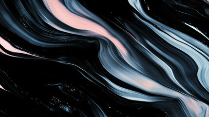 Poster - Abstract art with delicate ink brushstrokes in dynamic flowing design
