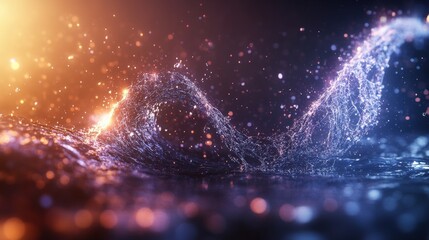 Poster - Abstract water splash on dark background creating dynamic and artistic visual effect in high resolution image