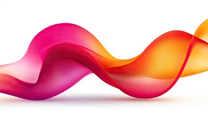 Poster - Colorful Abstract Wave Design in Shades of Pink and Orange
