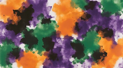 Poster - Vibrant Abstract Texture with Colorful Blots of Purple, Orange, Green