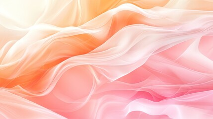 Poster - Soft Flowing Abstract Background in Warm Shades of Pink and Orange