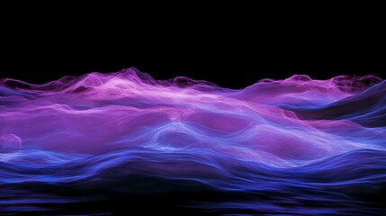 Aufkleber - Abstract violet and blue smoke flowing against black background for creative design