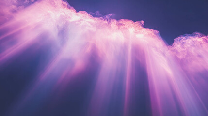 Poster - Enchanting violet smoke and illuminating mist with radiant light effects