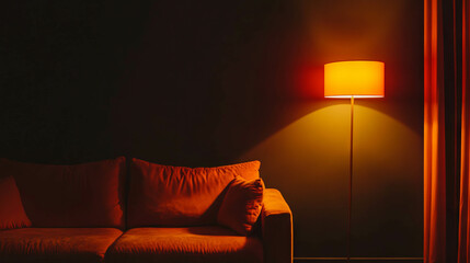 Poster - Cozy ambient atmosphere with warm light in intimate living room setting
