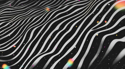 Poster - Abstract wavy lines and colorful confetti patterns for creative design