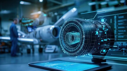 Poster - 3D Visualization of Engine Component with Digital Overlay Technology