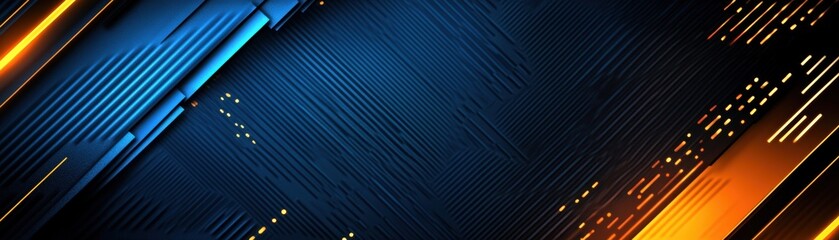 Fototapete - Abstract technology background with glowing lines and lights creating a futuristic digital atmosphere