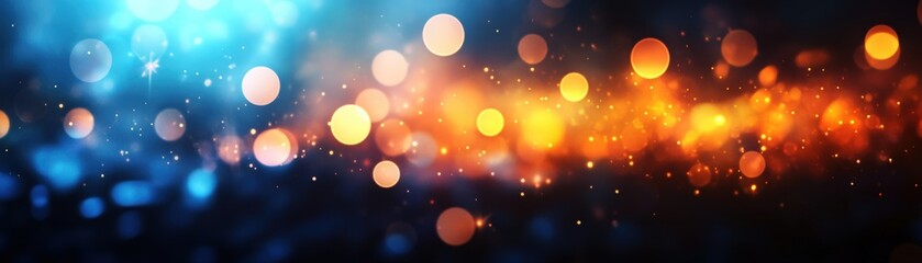 Poster - Blurry background with colorful lights creating an abstract photo composition for artistic use