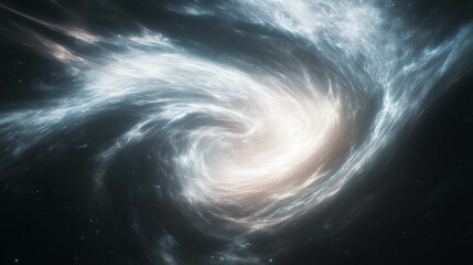 Poster - Ethereal white light swirl in cosmic vortex encountering dark space canvas