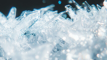 Poster - Ethereal white light on glimmering ice crystals for winter theme or holiday design