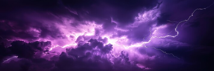 3d background minimalistic mockup with space for text, dramatic lightning striking against a deep pu