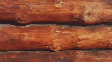 Poster - Rustic wooden logs texture with natural grain detail for background design