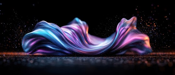 Poster - abstract fluid art composition with swirling colors and shapes in a dynamic flowing design