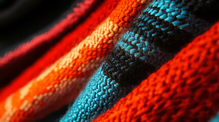 Poster - Colorful woven fabric texture with recycled materials for eco-friendly design